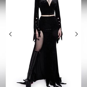 Dolls Kill Black Mistress of the Dark Maxi Skirt size XS
